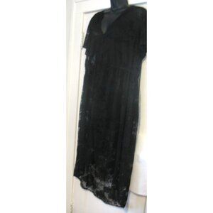 Torrid  Dress Maxi Black Lacy Button Sz 2 equal to 2X.  Needs a black slip under
